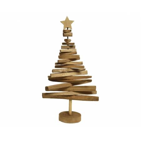 Sapin en bois avec étoile 60cm