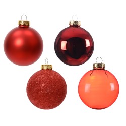 42 Boules de Noël classiques rouges