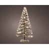 Arbre de Noël enneigé lumineux en rotin 80cm