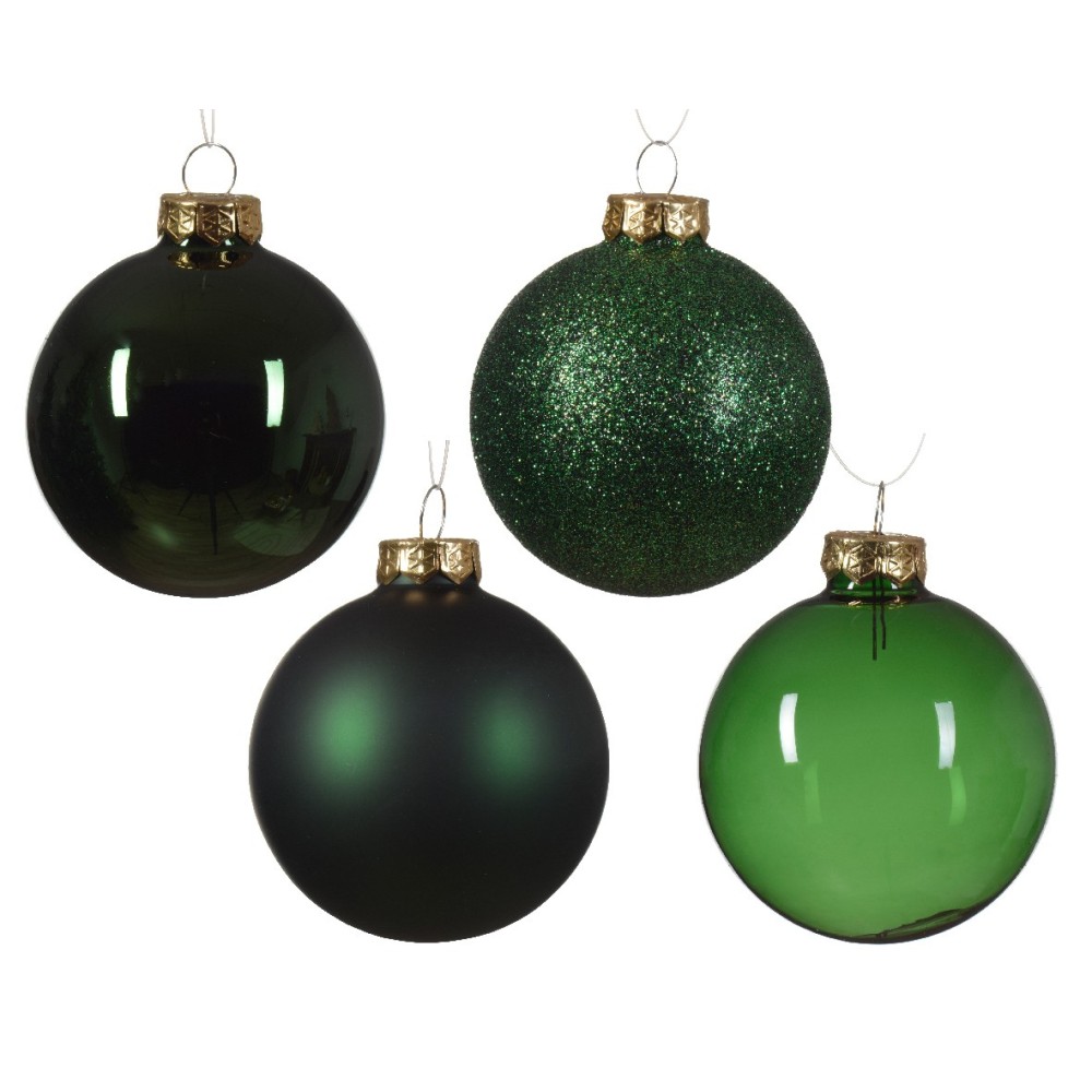 42 Boules de Noël classiques vert pin