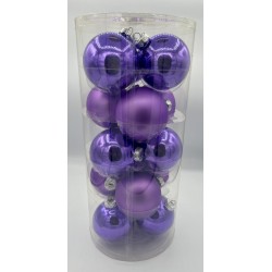 15 Boules de Noël mauve 8cm