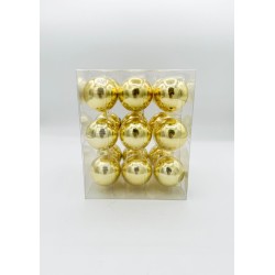 18 Boules dorées en verre 4cm