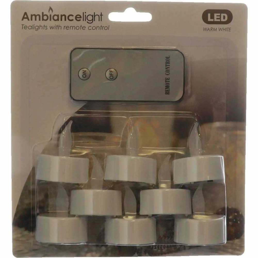 8 Bougies led, blanc chaud, avec télécommande