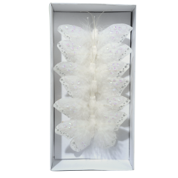 Lot de 6 papillons blancs